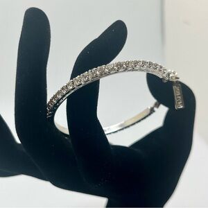 napier silver tone crystal tennis bracelet vintage signed